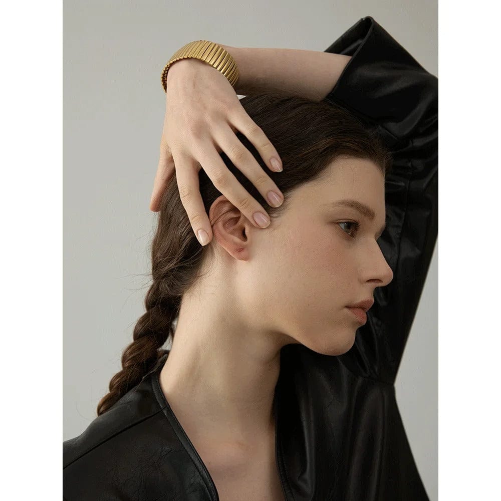 bracelet acier doré femme