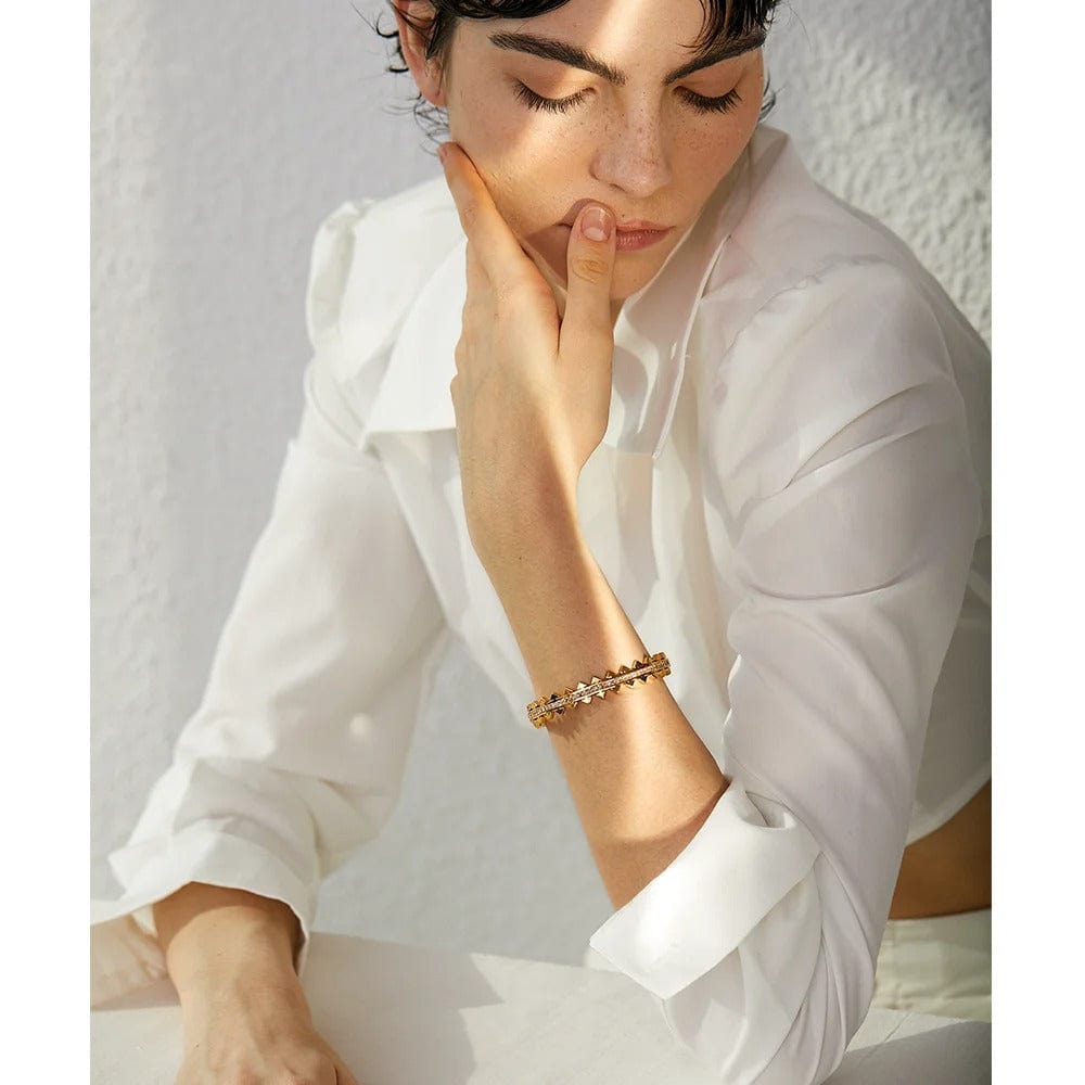 bracelet acier doré femme élégant