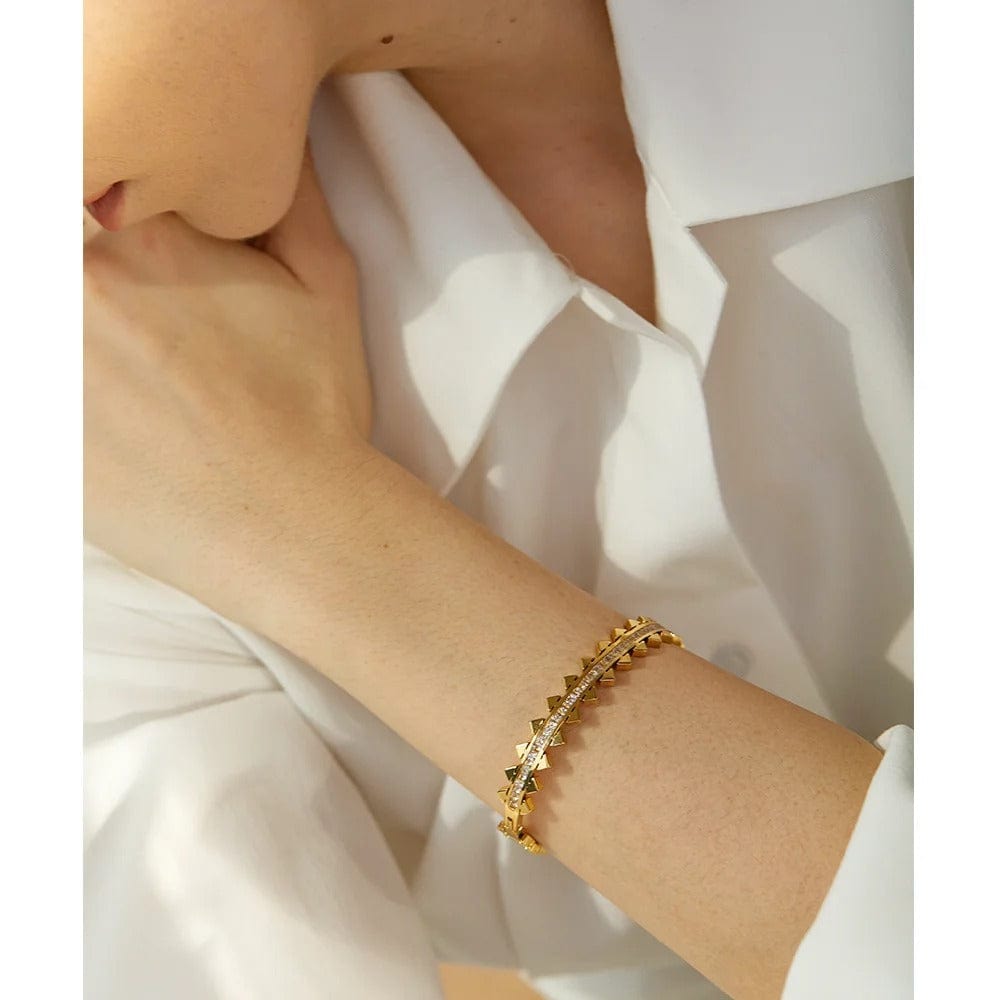 bracelet acier doré femme élégant