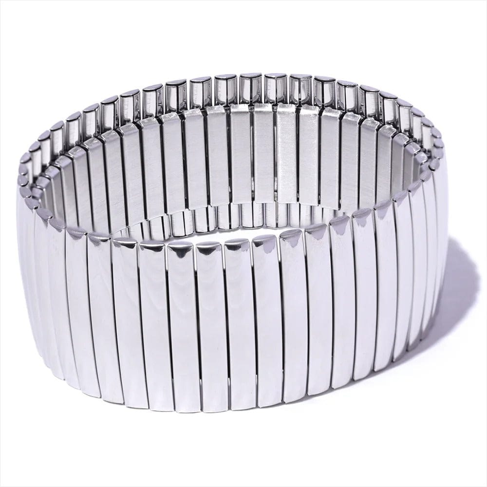bracelet acier doré femme Platine