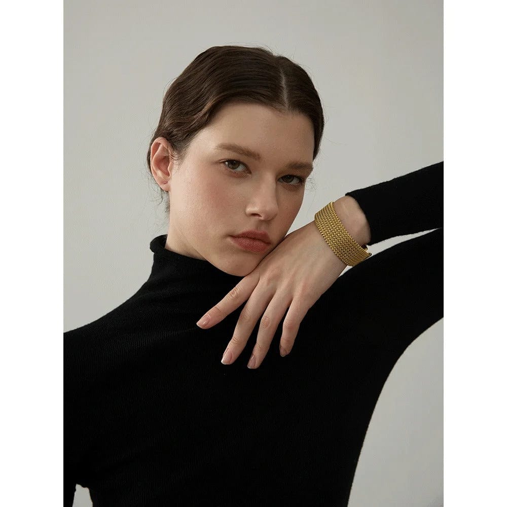 Bracelet Acier Femme Maille Tréssé