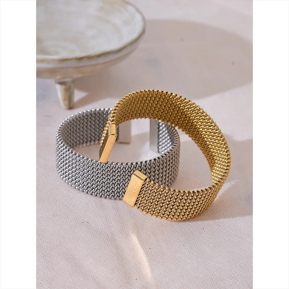 Bracelet Acier Femme Maille Tréssé