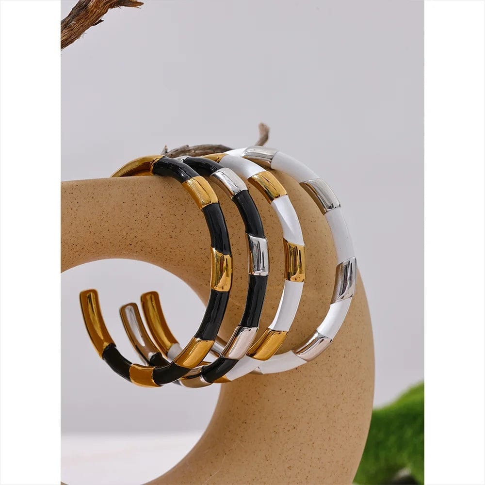 Bracelet acier inoxydable doré blanc femme