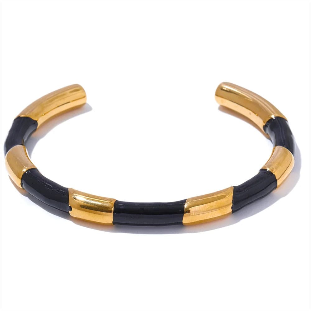 Bracelet acier inoxydable doré blanc femme Noir/Or