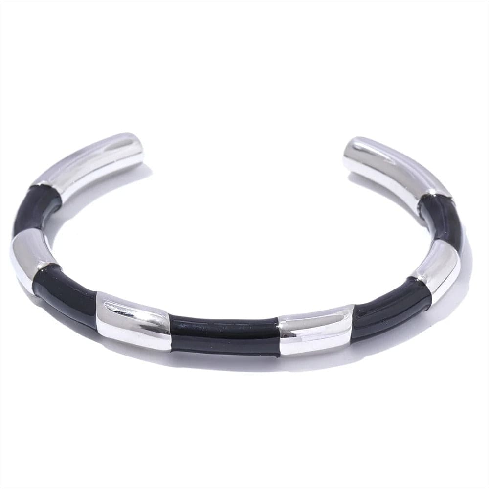 Bracelet acier inoxydable doré blanc femme Noir/Platine