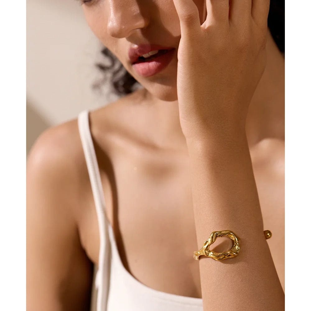 Bracelet acier inoxydable doré femme