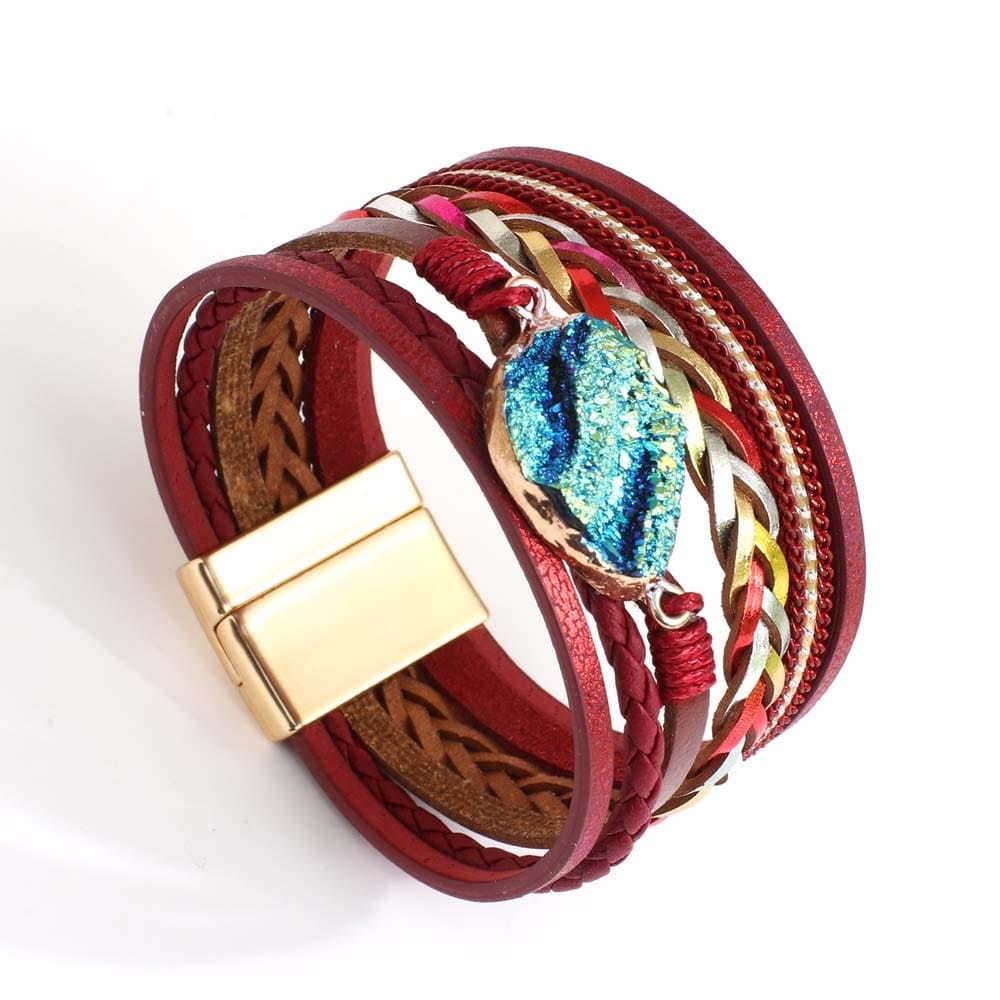 bracelet boheme Rouge