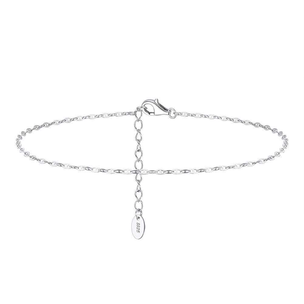 bracelet de cheville argent Argent