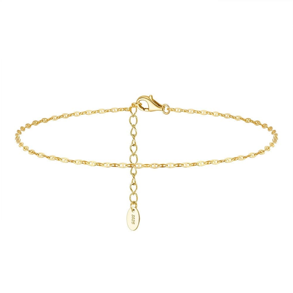 bracelet de cheville argent Or