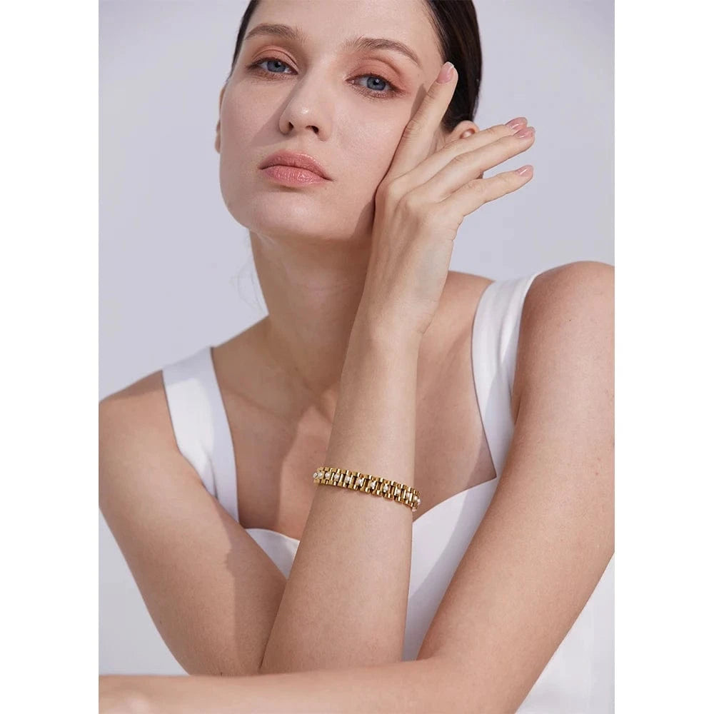 Bracelet Doré Éclat Inoxydable Femme
