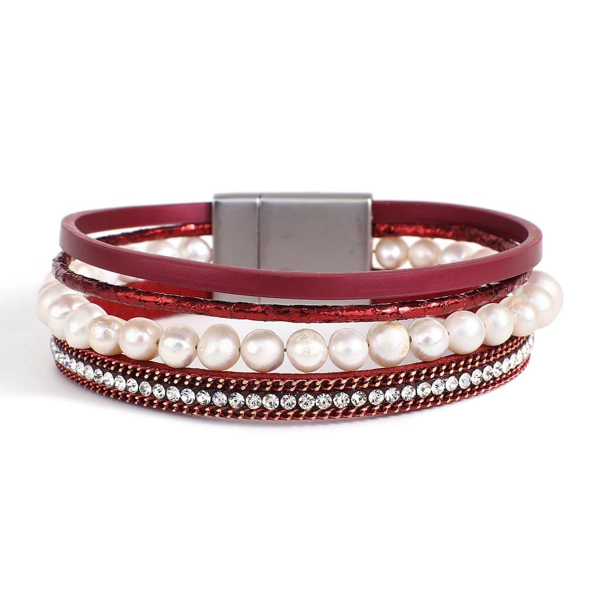 bracelet femme perle Rouge