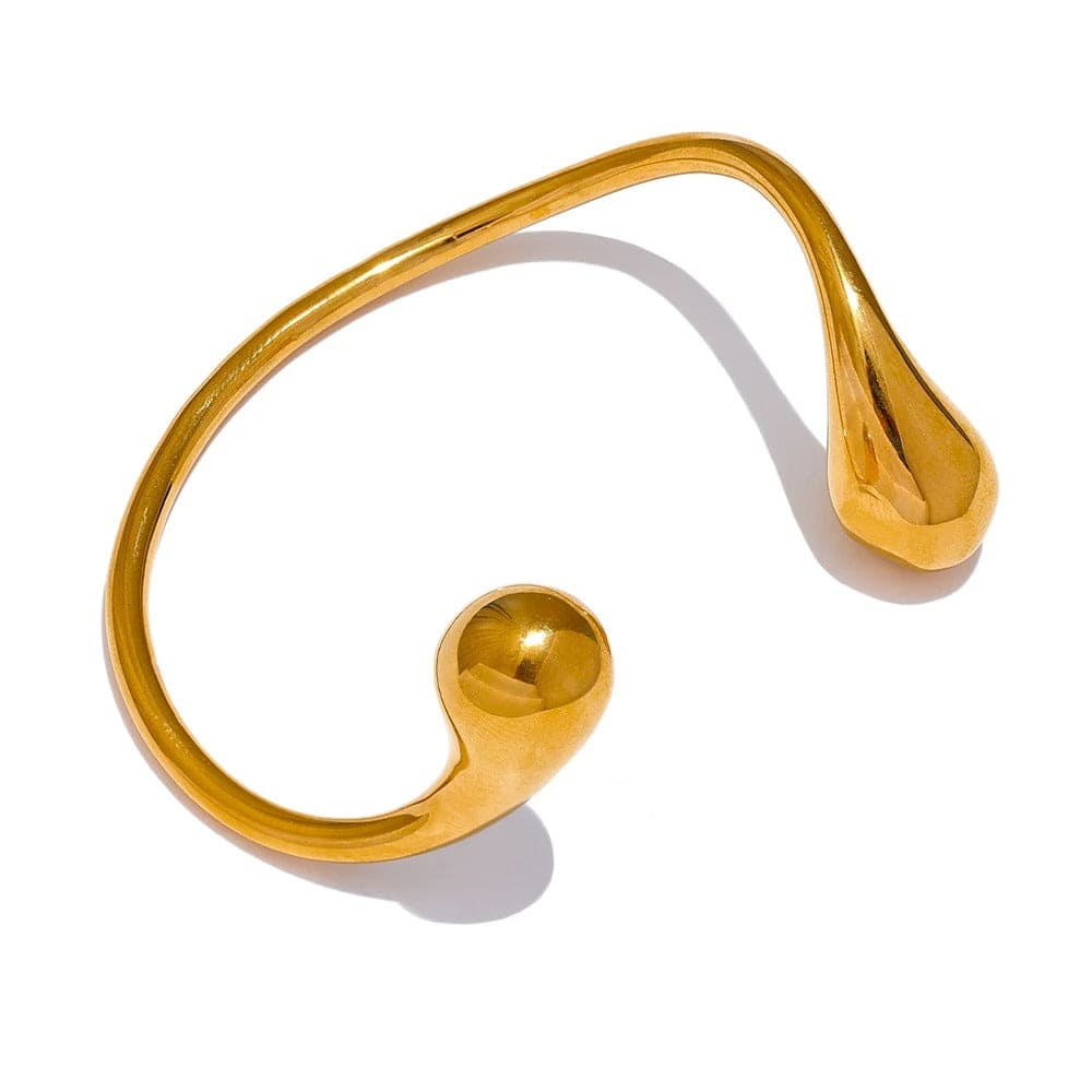 Bracelet Fin Acier Femme Torsadé Goutte d'Eau Or