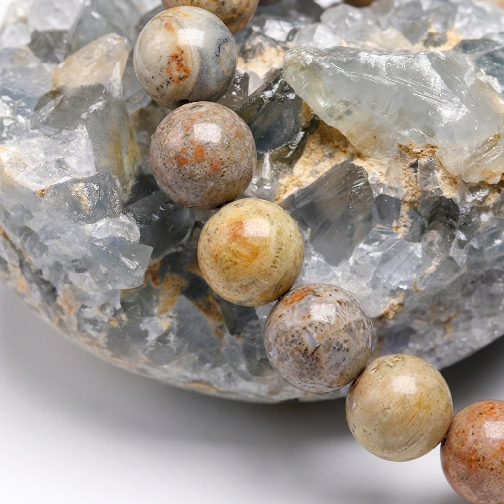 Bracelet Jaspe Naturel 6/8mm Pierre Naturelle | WristArt