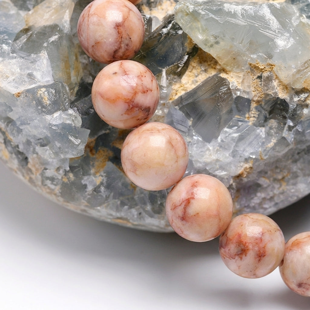 Bracelet Jaspe Rose 6/8mm Pierre Naturelle | WristArt