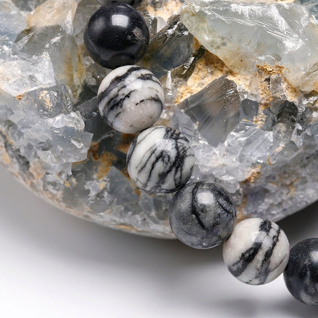 Bracelet Jaspe Zèbre 6/8mm Pierre Naturelle | WristArt