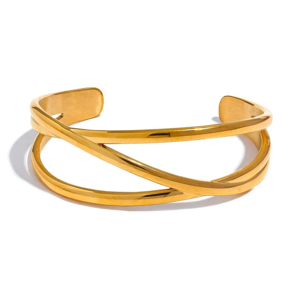 ```Bracelet manchette acier doré```