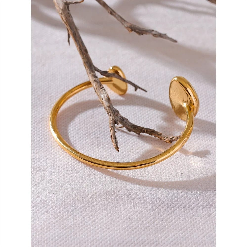 bracelet manchette acier doré femme