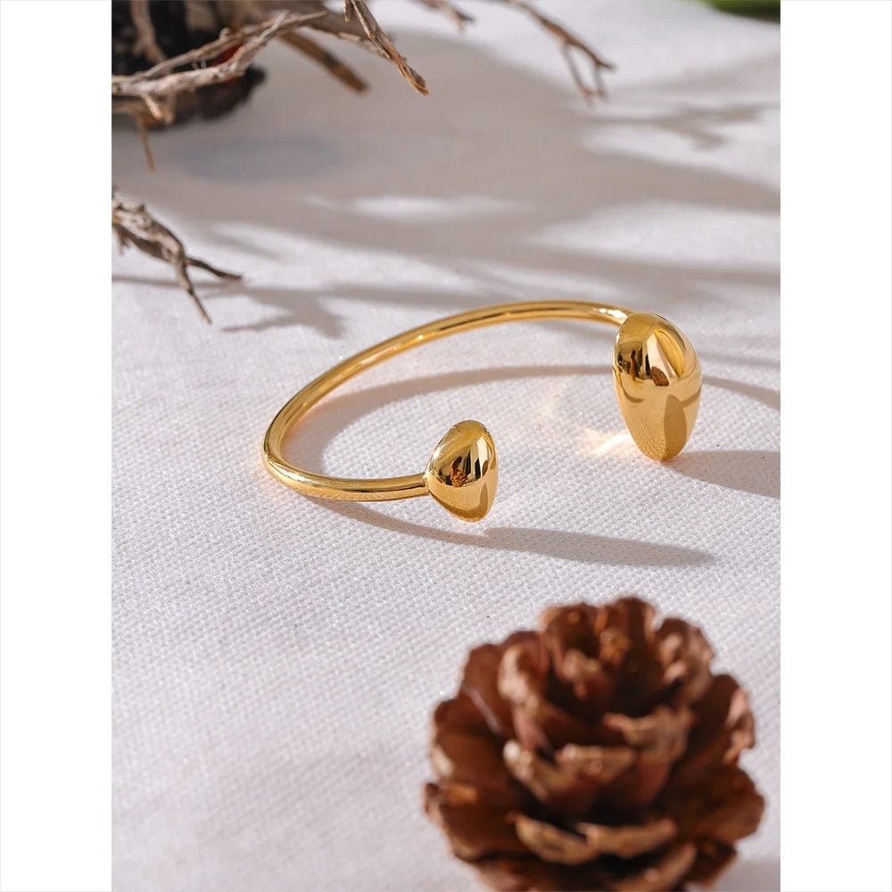 bracelet manchette acier doré femme