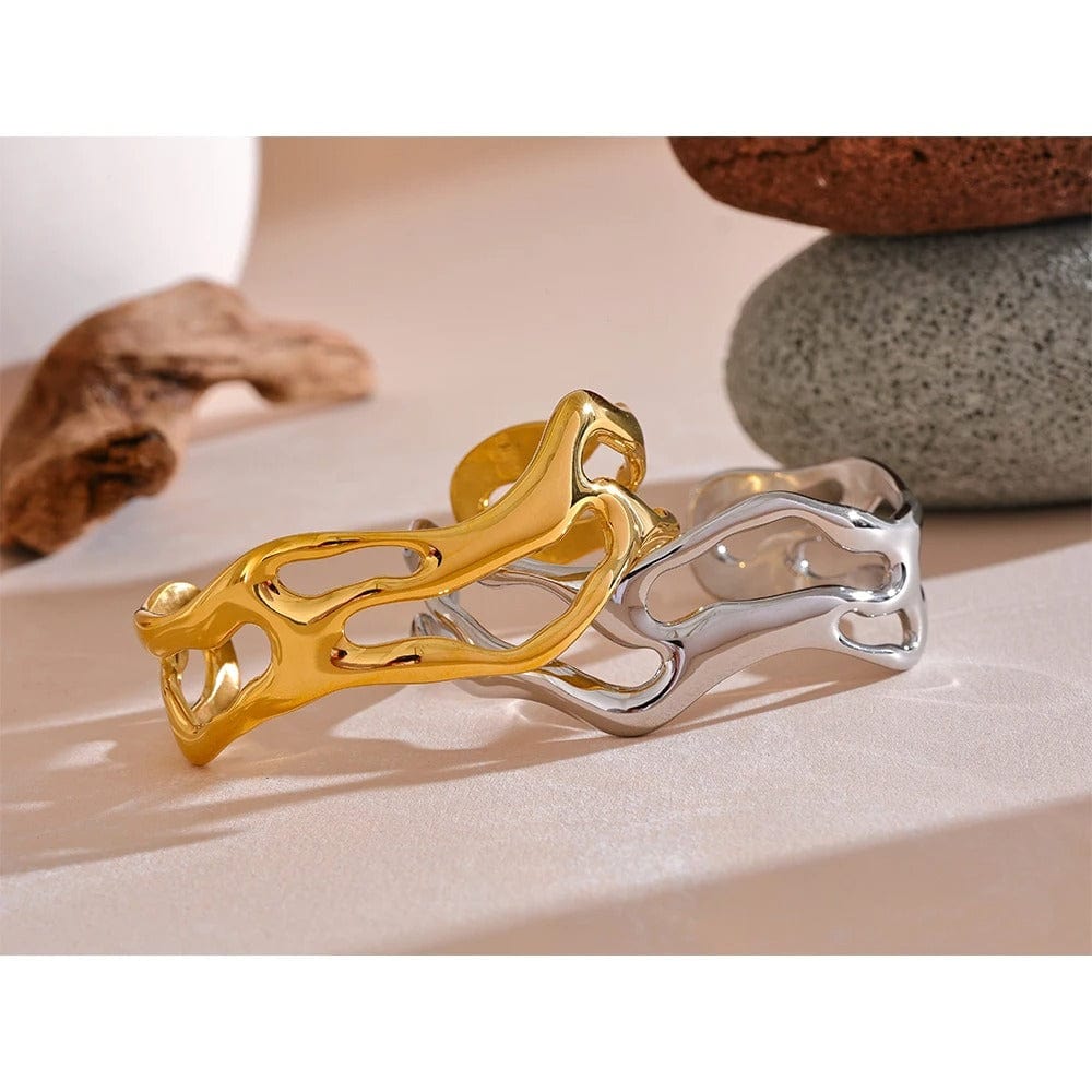 Bracelet manchette doré femme