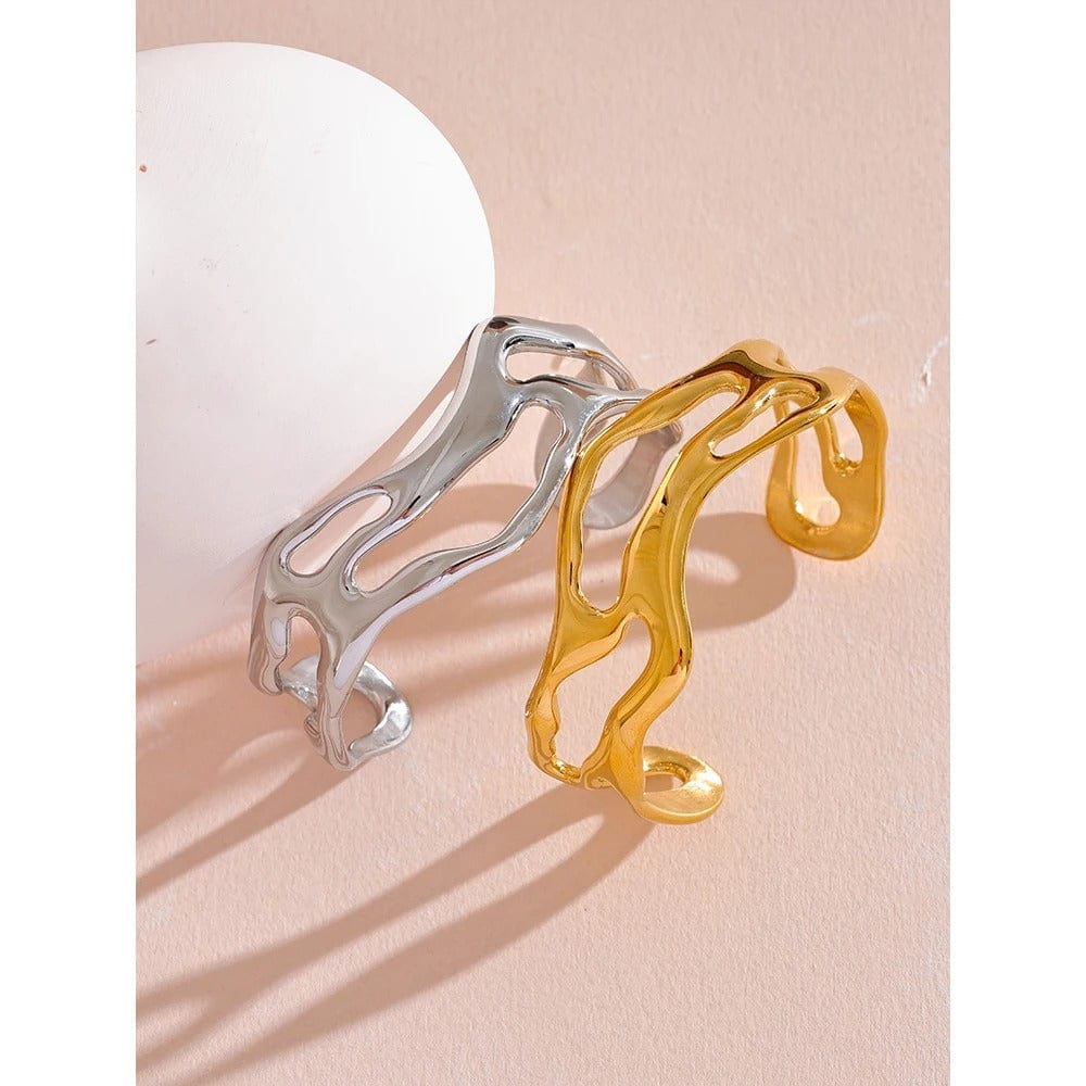 Bracelet manchette doré femme