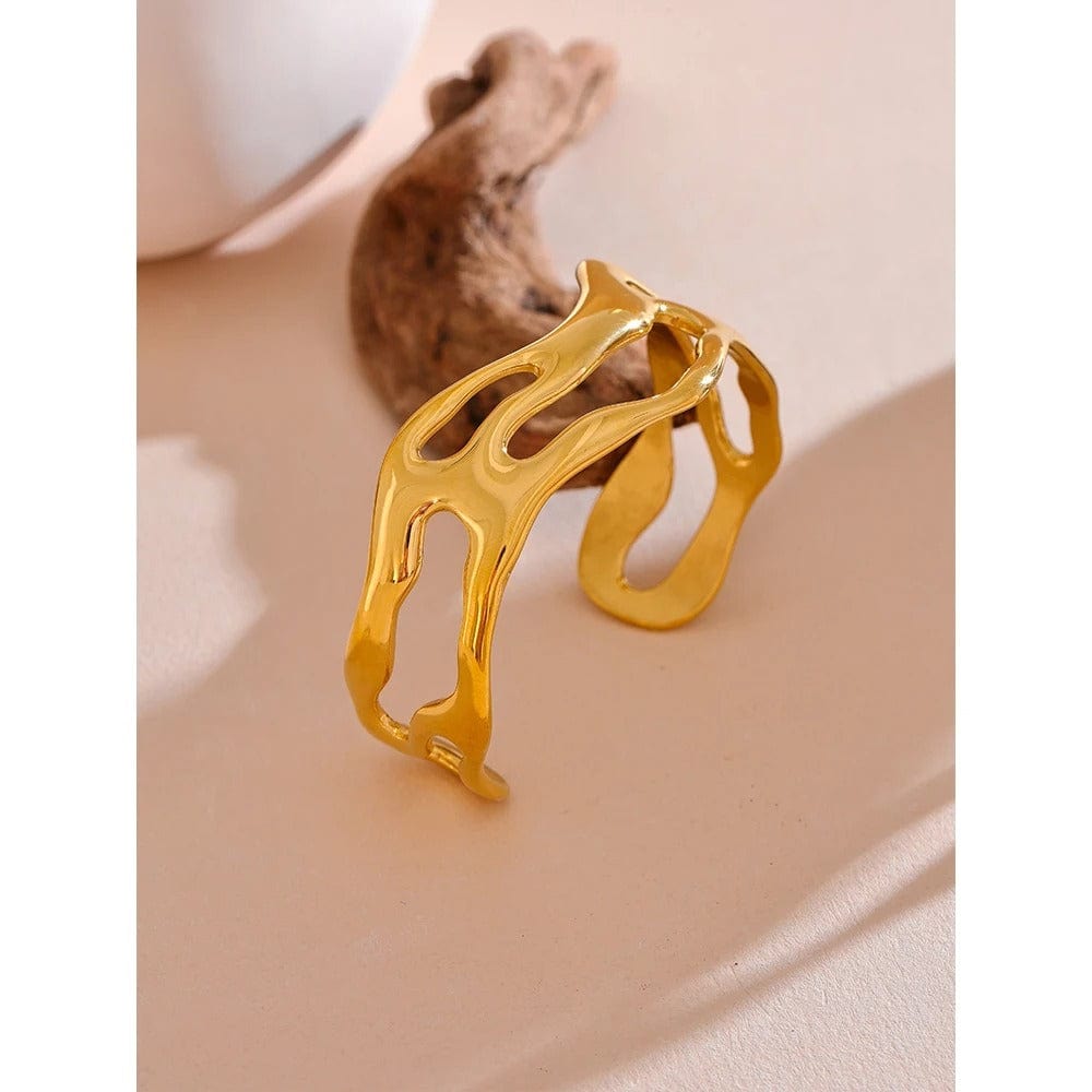 Bracelet manchette doré femme