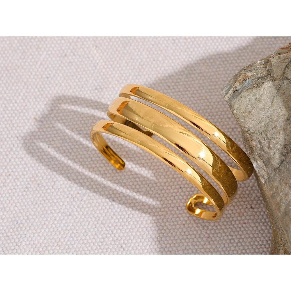 bracelet manchette doré femme