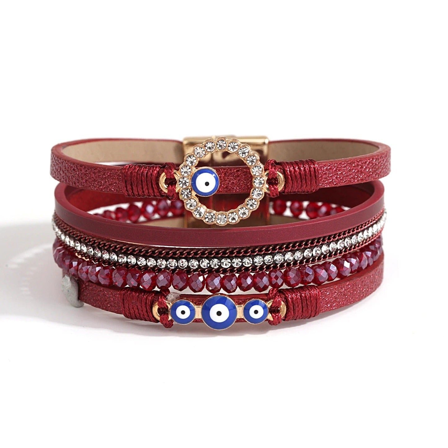 bracelet œil grec femme Rouge