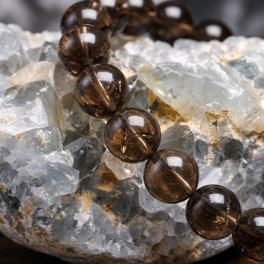 Bracelet Quartz Fumé 6/8mm Pierre Naturelle | WristArt