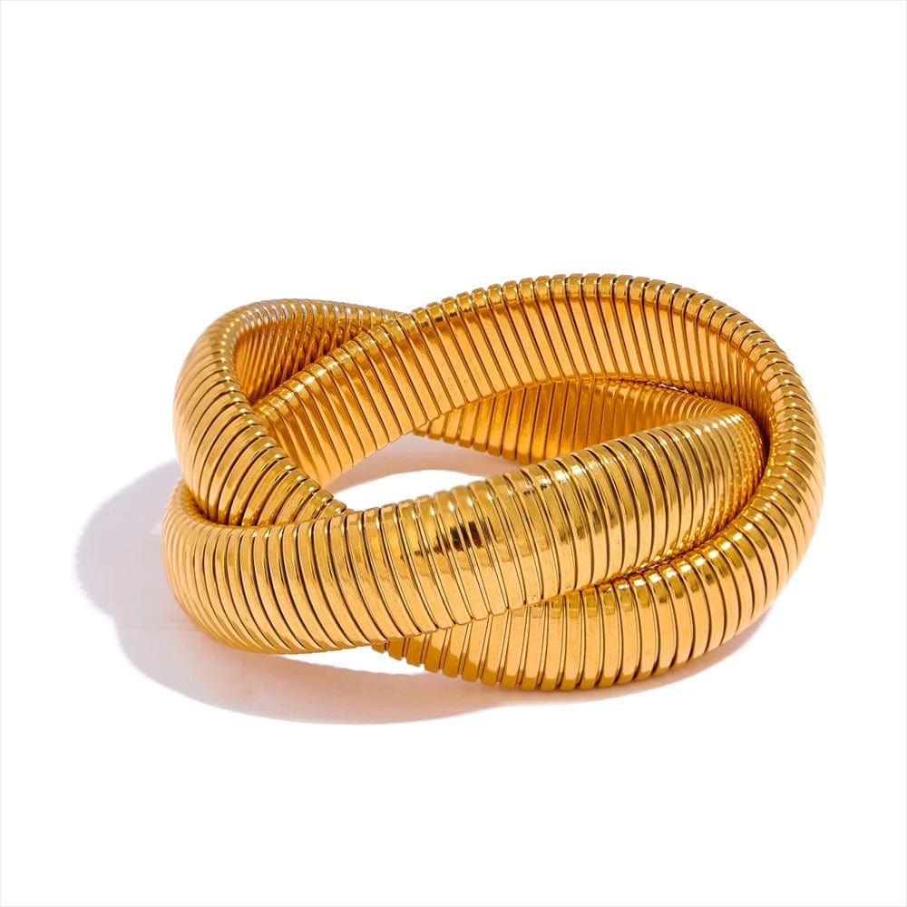 Bracelet serpent acier inoxydable femme. Or