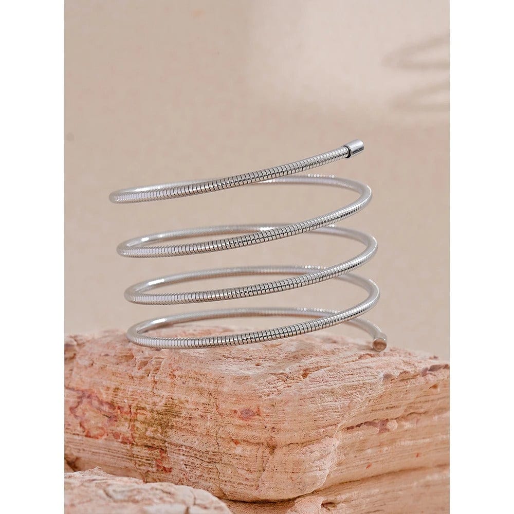 Yhpup-Bracelet de déclaration en acier inoxydable pour femme, bracelet en couches de métal, étanche, accessoires de bijoux Bergame, haute qualité