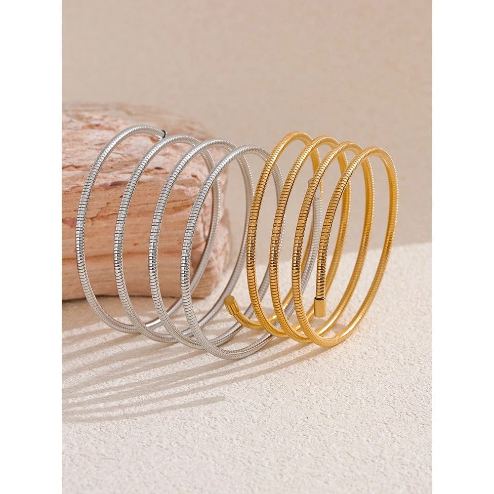 Yhpup-Bracelet de déclaration en acier inoxydable pour femme, bracelet en couches de métal, étanche, accessoires de bijoux Bergame, haute qualité