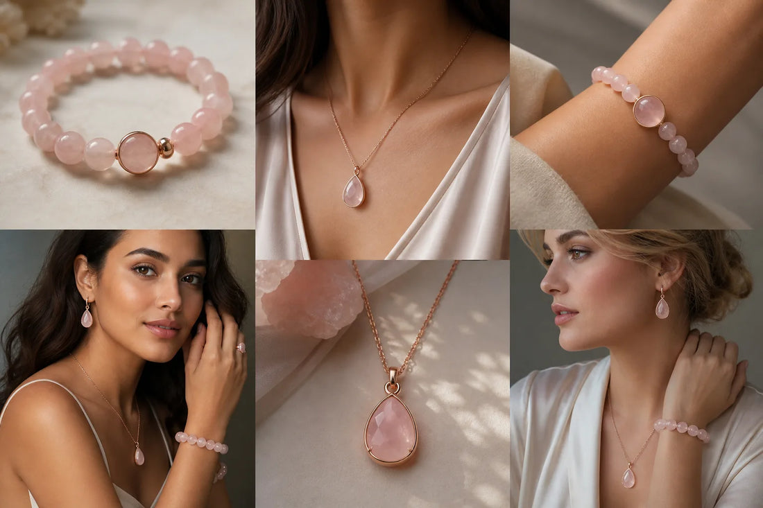 Quartz rose en bracelet ou pendentif | Vertus, purification et conseils