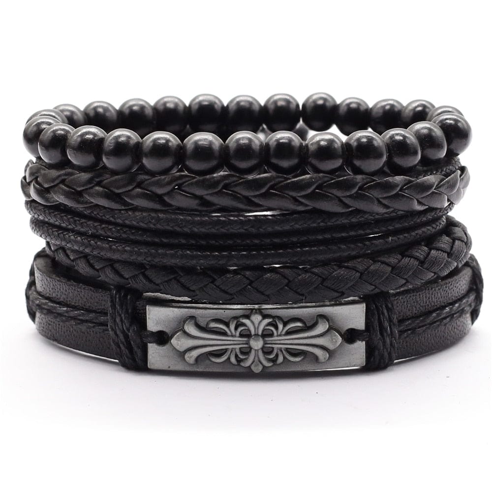 Bracelet homme cuir et perle