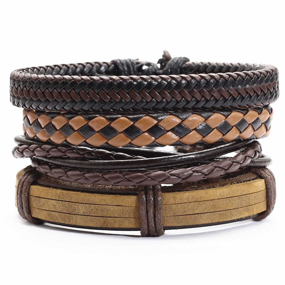 Bracelet cuir marron homme