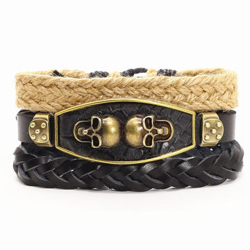 Bracelet tressé cuir homme