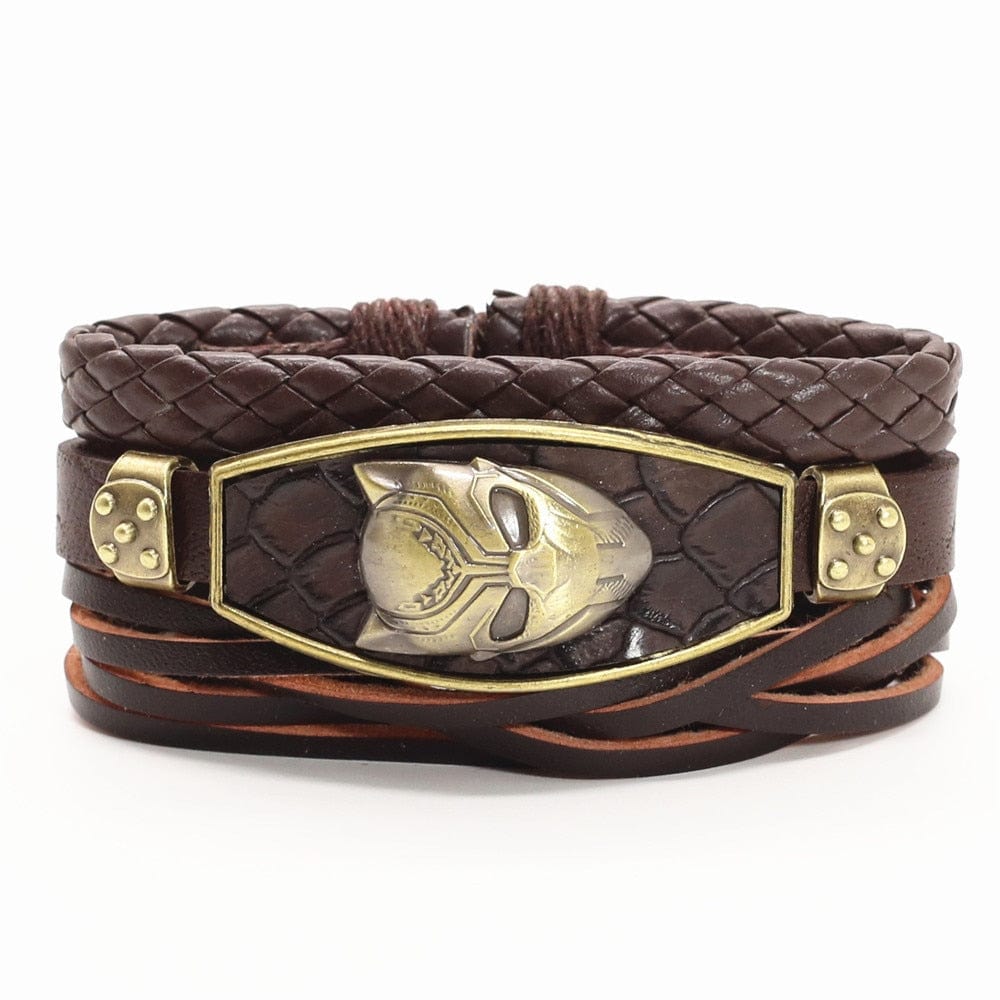Bracelet black panther cuir