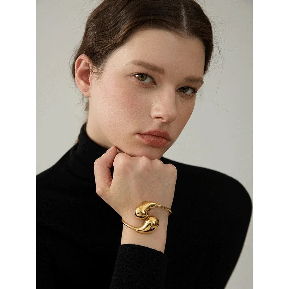 "Bracelet acier doré femme"