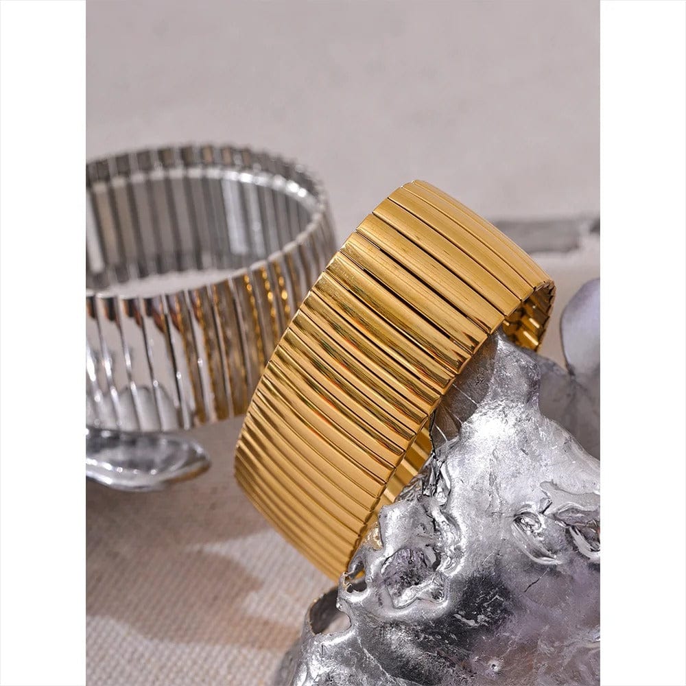 bracelet acier doré femme