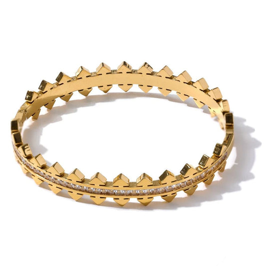 bracelet acier doré femme élégant Or