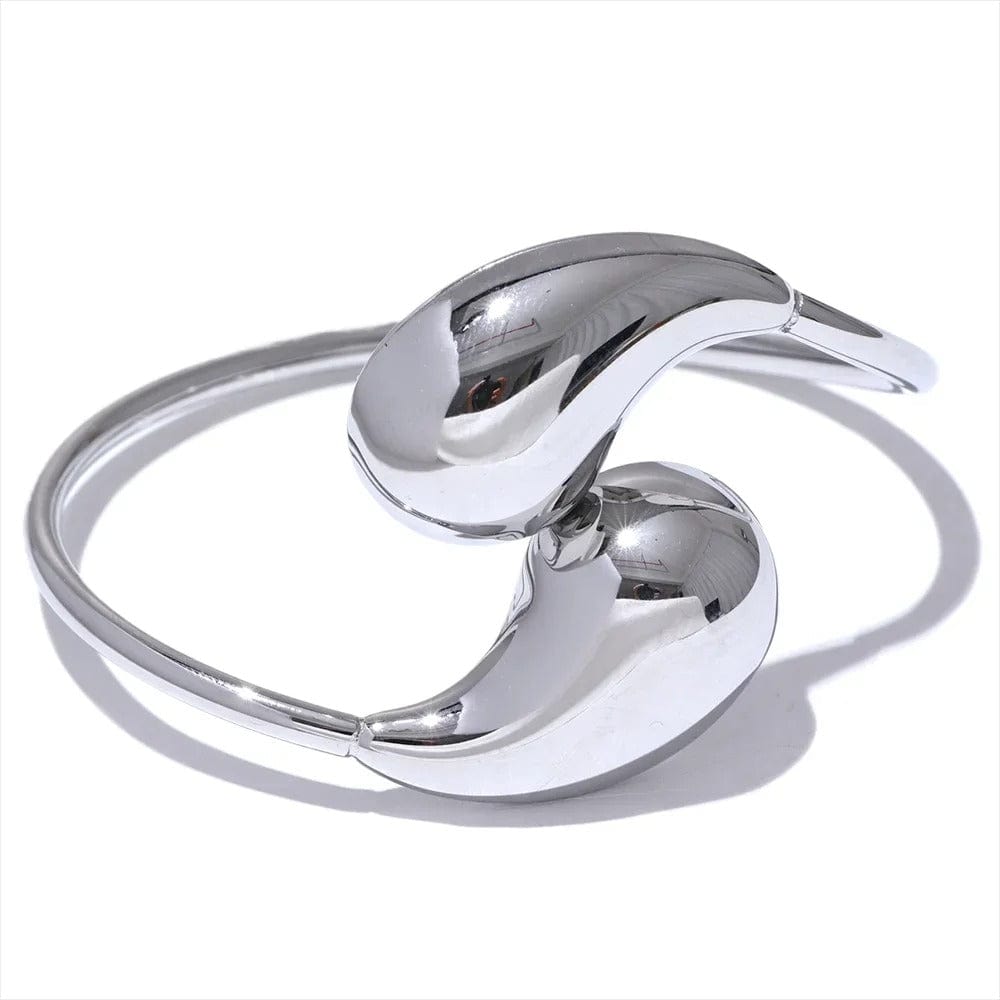"Bracelet acier doré femme" Platine