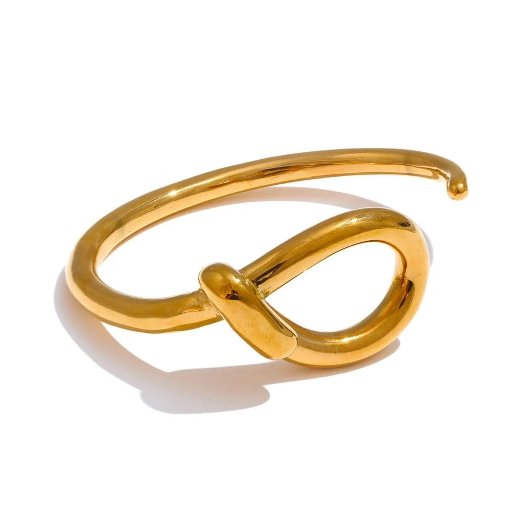 bracelet acier doré nœud élégant
