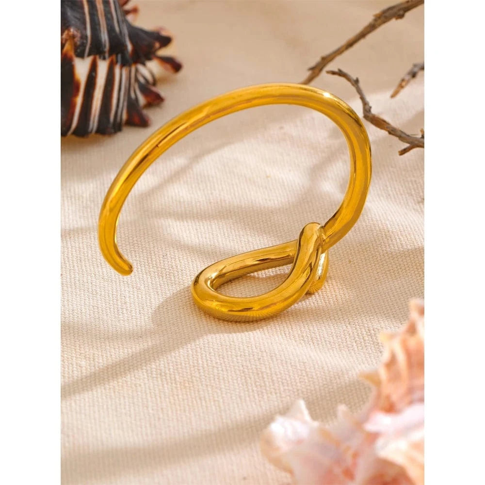 bracelet acier doré nœud élégant