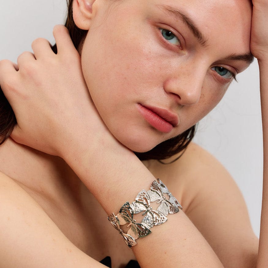 bracelet acier doré papillon élégant femme