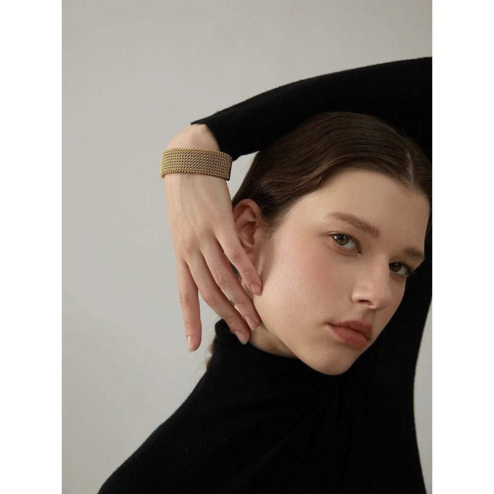 Bracelet Acier Femme Maille Tréssé