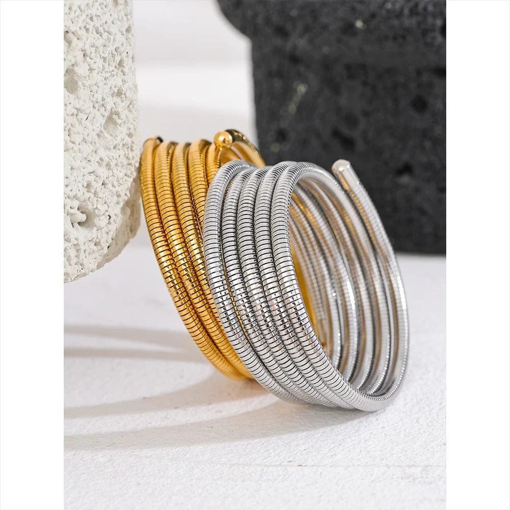 Bracelet Acier Femme Multicouche Extensible