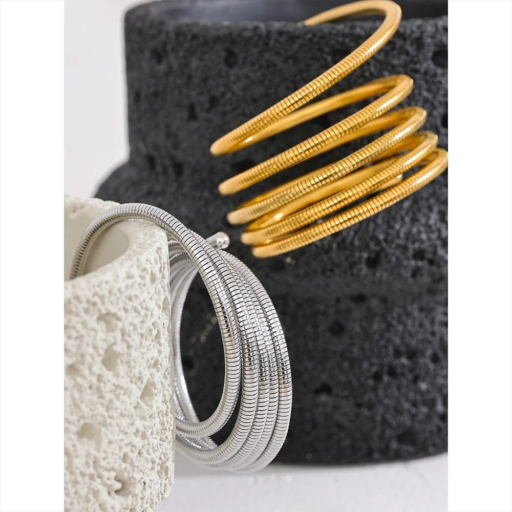 Bracelet Acier Femme Multicouche Extensible