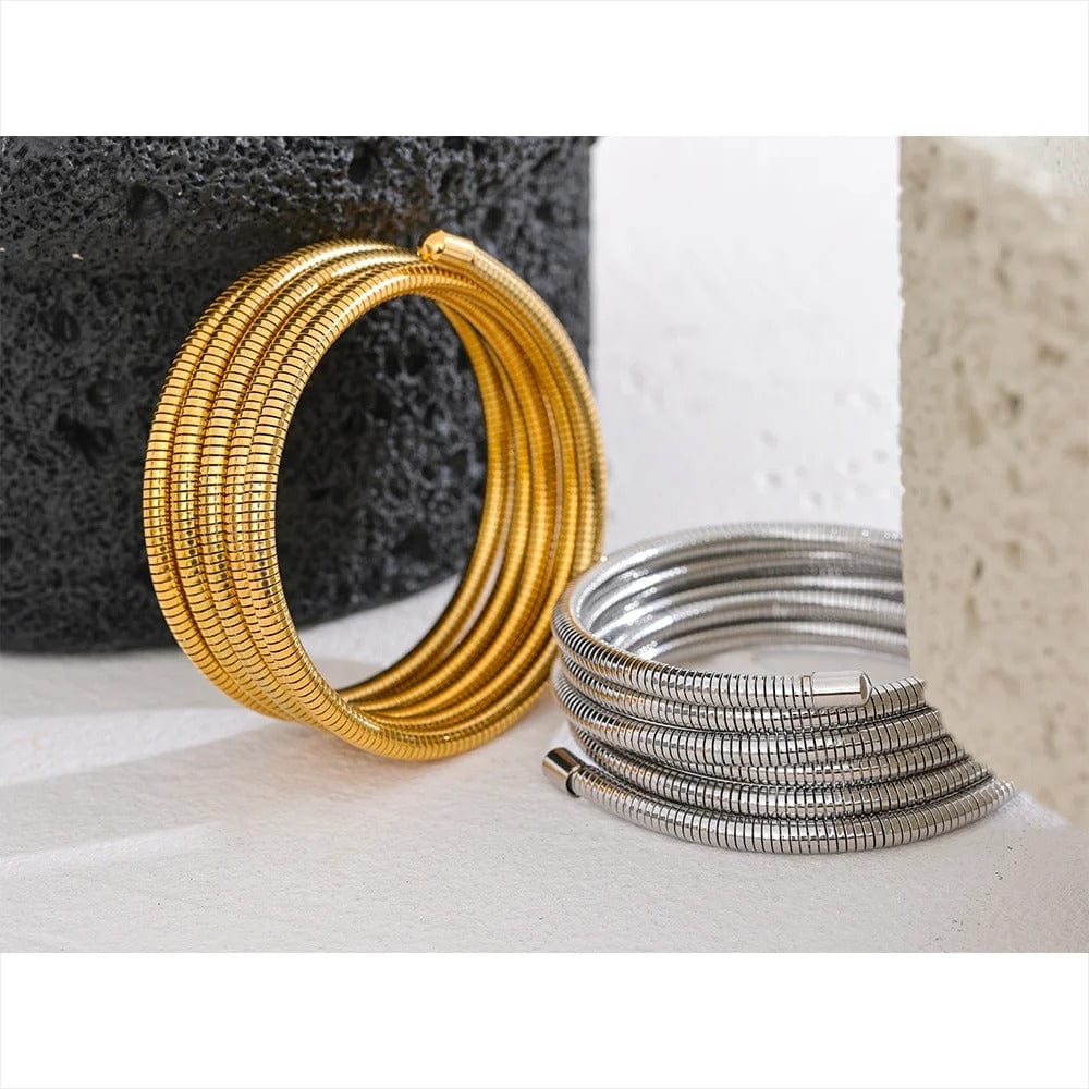 Bracelet Acier Femme Multicouche Extensible