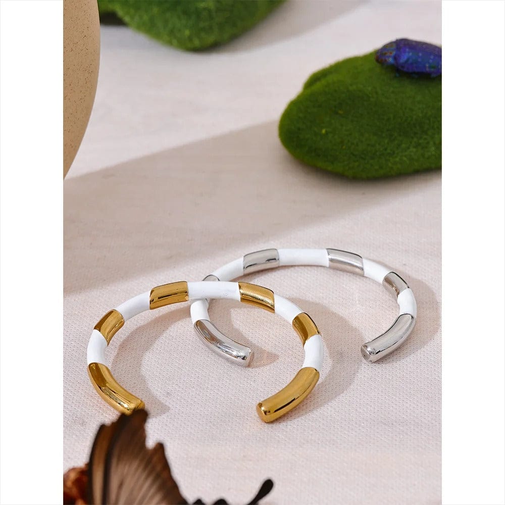 Bracelet acier inoxydable doré blanc femme