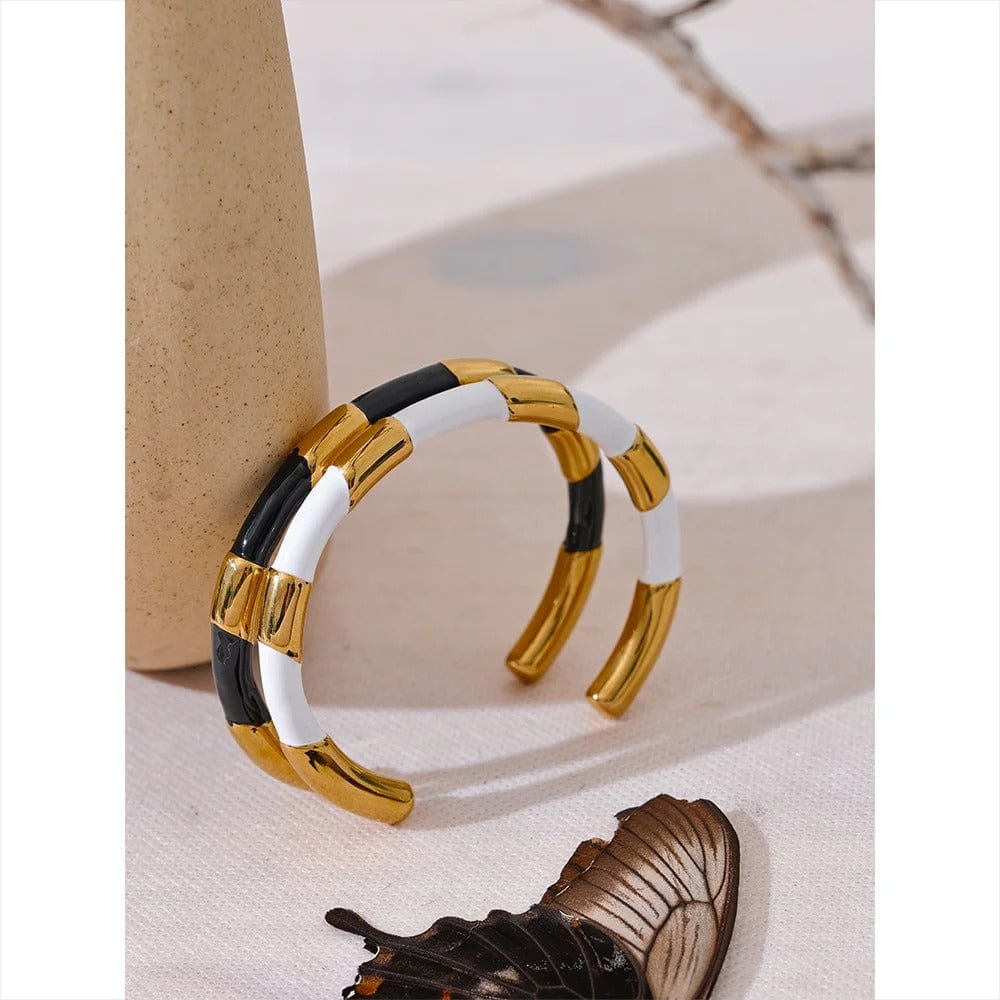 Bracelet acier inoxydable doré blanc femme
