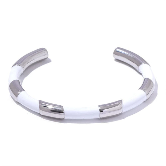 Bracelet acier inoxydable doré blanc femme Blanc/Platine